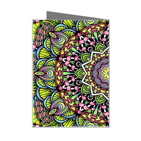 Psychedelic Leaves Mandala Mini Greeting Card from ArtsNow.com Right