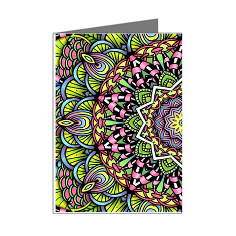 Psychedelic Leaves Mandala Mini Greeting Card (8 Pack) from ArtsNow.com Right