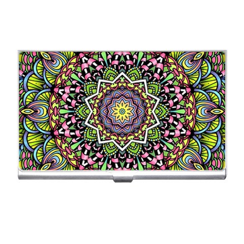 Psychedelic Leaves Mandala Business Card Holder from ArtsNow.com Front