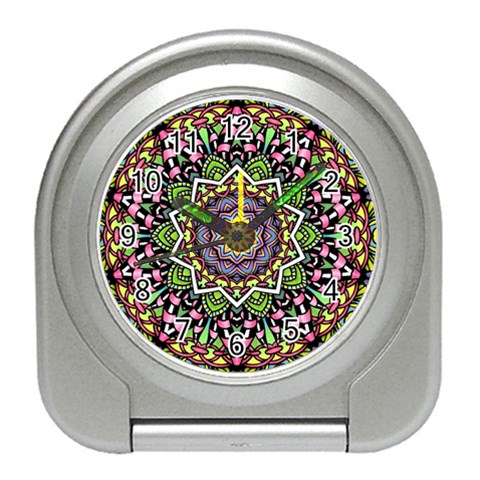 Psychedelic Leaves Mandala Desk Alarm Clock from ArtsNow.com Front