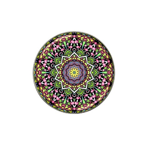 Psychedelic Leaves Mandala Golf Ball Marker (for Hat Clip) from ArtsNow.com Front