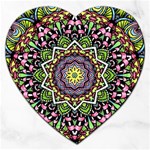 Psychedelic Leaves Mandala Jigsaw Puzzle (Heart)