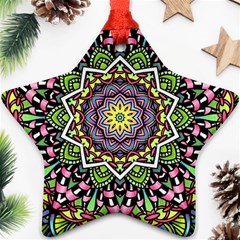 Psychedelic Leaves Mandala Star Ornament (Two Sides) from ArtsNow.com Front