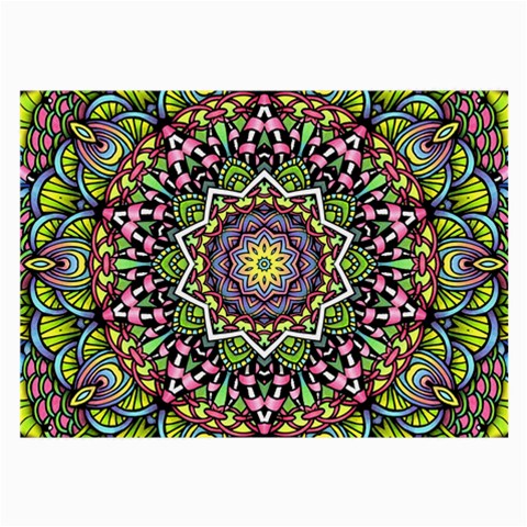 Psychedelic Leaves Mandala Glasses Cloth (Large) from ArtsNow.com Front