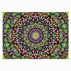 Psychedelic Leaves Mandala Glasses Cloth (Large, Two Sided) from ArtsNow.com Front