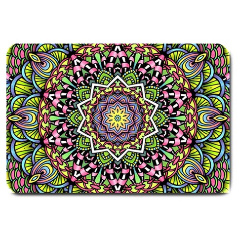 Psychedelic Leaves Mandala Large Door Mat from ArtsNow.com 30 x20  Door Mat