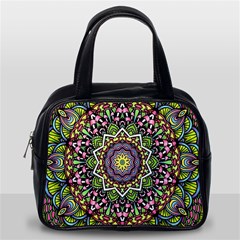 Psychedelic Leaves Mandala Classic Handbag (Two Sides) from ArtsNow.com Back