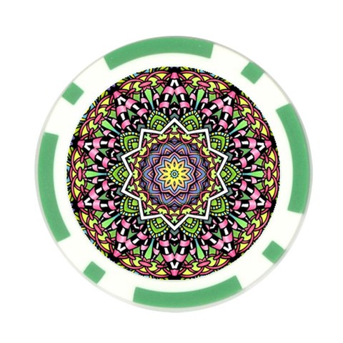 Psychedelic Leaves Mandala Poker Chip (10 Pack) from ArtsNow.com Front