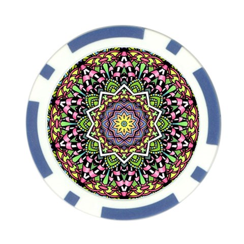 Psychedelic Leaves Mandala Poker Chip (10 Pack) from ArtsNow.com Front