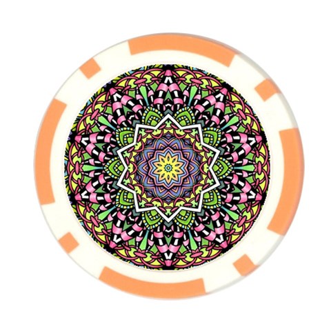 Psychedelic Leaves Mandala Poker Chip (10 Pack) from ArtsNow.com Front