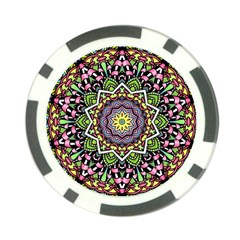 Psychedelic Leaves Mandala Poker Chip (10 Pack) from ArtsNow.com Front