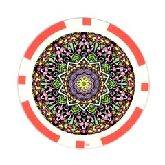 Psychedelic Leaves Mandala Poker Chip (10 Pack) from ArtsNow.com Front