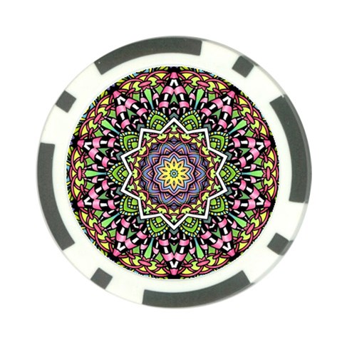 Psychedelic Leaves Mandala Poker Chip (10 Pack) from ArtsNow.com Back