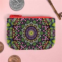 Psychedelic Leaves Mandala Coin Change Purse from ArtsNow.com Front