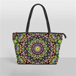 Psychedelic Leaves Mandala Large Shoulder Bag