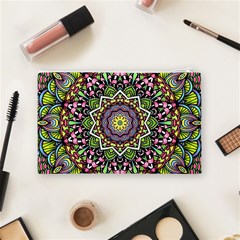 Psychedelic Leaves Mandala Cosmetic Bag (Medium) from ArtsNow.com Back