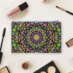 Psychedelic Leaves Mandala Cosmetic Bag (Medium) from ArtsNow.com Back