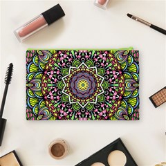 Psychedelic Leaves Mandala Cosmetic Bag (Medium) from ArtsNow.com Back