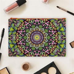 Psychedelic Leaves Mandala Cosmetic Bag (Large) from ArtsNow.com Front