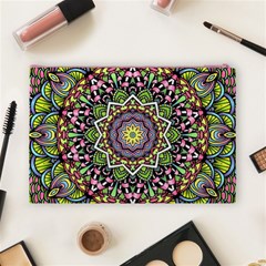 Psychedelic Leaves Mandala Cosmetic Bag (Large) from ArtsNow.com Back