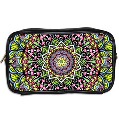 Psychedelic Leaves Mandala Travel Toiletry Bag (Two Sides) from ArtsNow.com Back