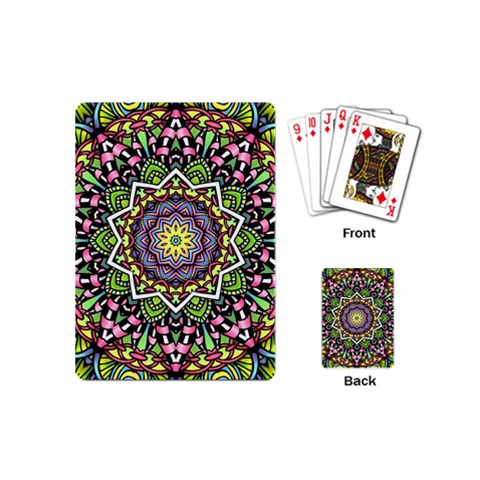 Psychedelic Leaves Mandala Playing Cards (Mini) from ArtsNow.com Back