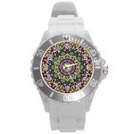 Psychedelic Leaves Mandala Plastic Sport Watch (Large)