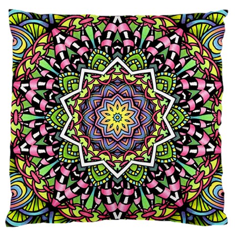 Psychedelic Leaves Mandala Large Cushion Case (Single Sided)  from ArtsNow.com Front