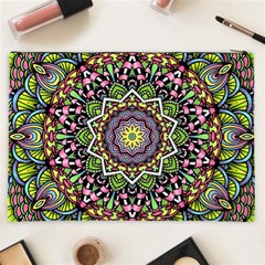 Psychedelic Leaves Mandala Cosmetic Bag (XXL) from ArtsNow.com Back