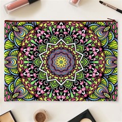 Psychedelic Leaves Mandala Cosmetic Bag (XXXL) from ArtsNow.com Back