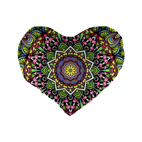 Psychedelic Leaves Mandala 16  Premium Heart Shape Cushion  from ArtsNow.com Back