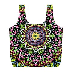 Psychedelic Leaves Mandala Reusable Bag (L) from ArtsNow.com Back