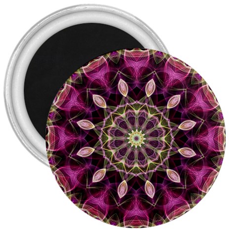 Purple Flower 3  Button Magnet from ArtsNow.com Front