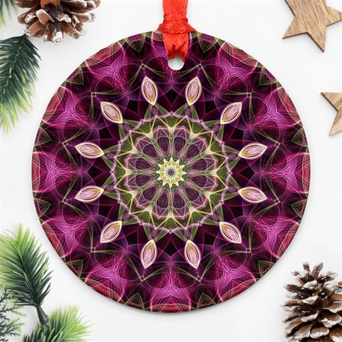 Purple Flower Round Ornament from ArtsNow.com Front