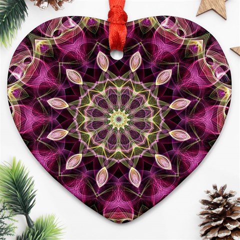 Purple Flower Heart Ornament from ArtsNow.com Front