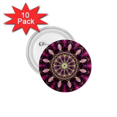 Purple Flower 1.75  Button (10 pack) from ArtsNow.com Front