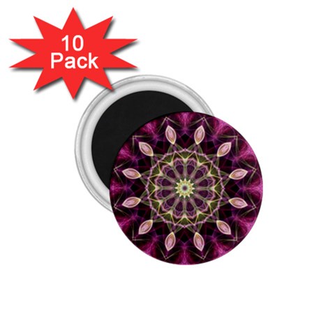 Purple Flower 1.75  Button Magnet (10 pack) from ArtsNow.com Front