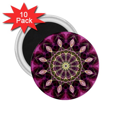 Purple Flower 2.25  Button Magnet (10 pack) from ArtsNow.com Front