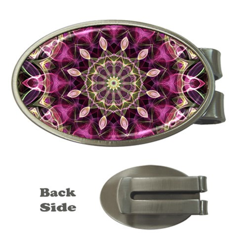 Purple Flower Money Clip (Oval) from ArtsNow.com Front