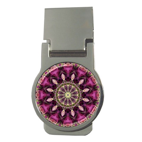 Purple Flower Money Clip (Round) from ArtsNow.com Front