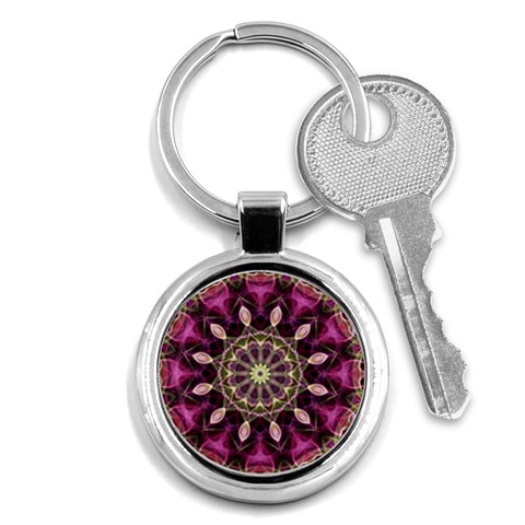 Purple Flower Key Chain (Round) from ArtsNow.com Front