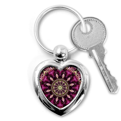 Purple Flower Key Chain (Heart) from ArtsNow.com Front