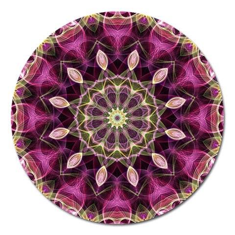 Purple Flower Magnet 5  (Round) from ArtsNow.com Front