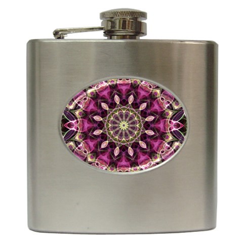 Purple Flower Hip Flask from ArtsNow.com Front