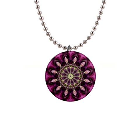 Purple Flower Button Necklace from ArtsNow.com Front