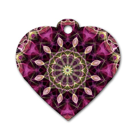 Purple Flower Dog Tag Heart (One Sided)  from ArtsNow.com Front