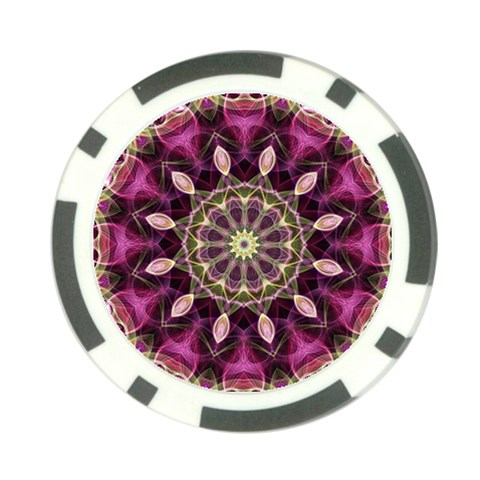 Purple Flower Poker Chip from ArtsNow.com Front