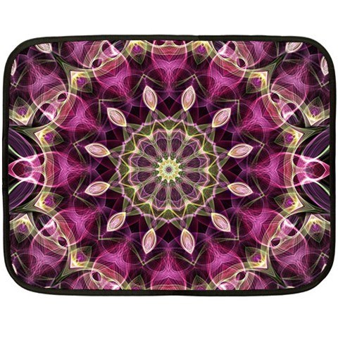 Purple Flower Mini Fleece Blanket (Two Sided) from ArtsNow.com 35 x27  Blanket Back