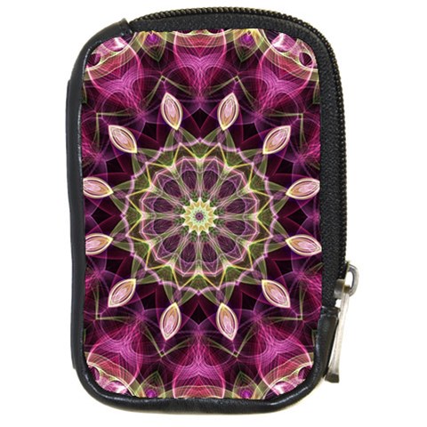 Purple Flower Compact Camera Leather Case from ArtsNow.com Front