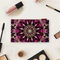 Purple Flower Cosmetic Bag (Small) from ArtsNow.com Back